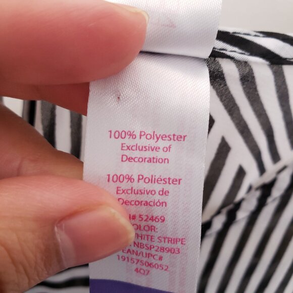 No Boundaries Black White Stripe Adjustable Sheer Beach Cover Dress Size 2X - Picture 12 of 12